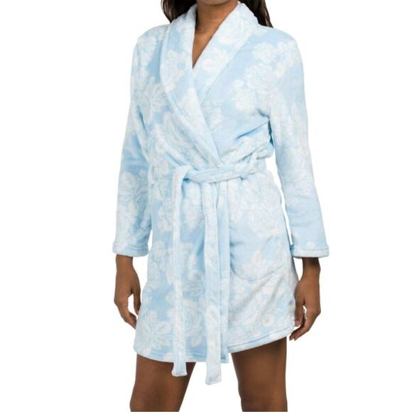 NWT NOIRE JASMINE ROSE Women's Floral Print Cozy Ultra-Soft Plush Robe - Picture 1 of 5